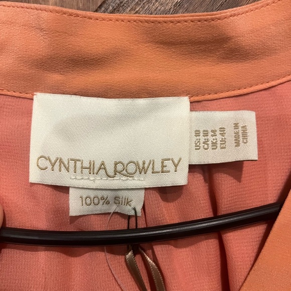 Cynthia rowley NWT women’s 100% silk peach colored sleeveless dress midi size 10 - Picture 2 of 7